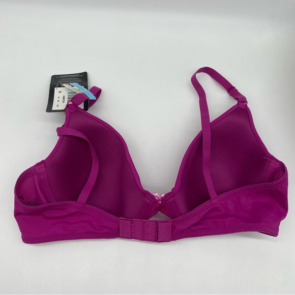 Maidenform Women's One Fab Fit T-Shirt Bra Bra, -razzleberry/glitter pink, 34C - Picture 3 of 5